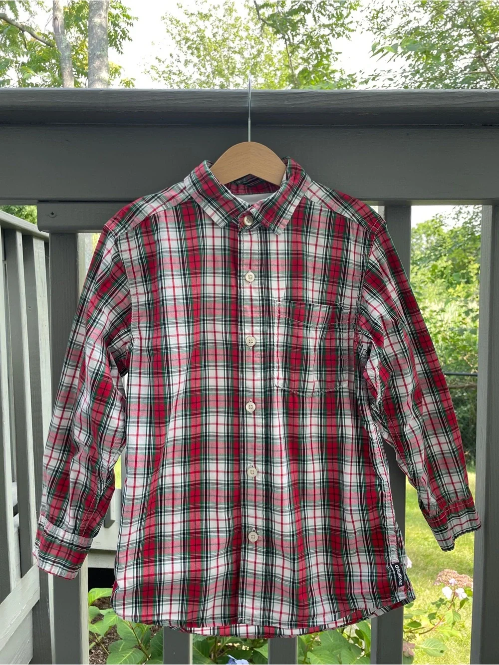 OshKosh B'gosh Plaid Button-Down Shirt, red green